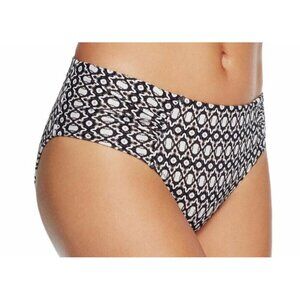 New Heidi Klum Swim Midrise Bikini Bottom Womens L Kiss by The Sea Geo Print